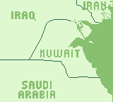 Garry Kitchen's Super Battletank: War in the Gulf (Game Boy) screenshot: The overall area map