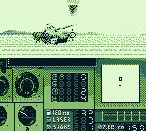 Garry Kitchen's Super Battletank: War in the Gulf (Game Boy) screenshot: Fighting a T72 tank.