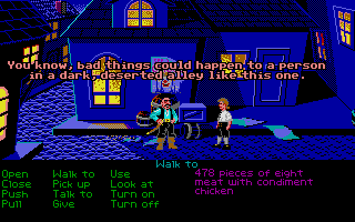 The Secret of Monkey Island (Atari ST) screenshot: The sherif. He's a jerk.