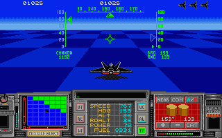Airstrike USA (Atari ST) screenshot: Flying over the ocean