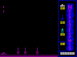 Necro Spermia (ZX Spectrum) screenshot: Hit the ground
