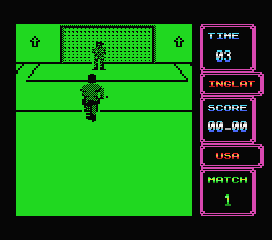 Rick Davis's World Trophy Soccer (MSX) screenshot: Kicking for a goal.