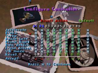 Street Racer (PlayStation) screenshot: Configure controller.