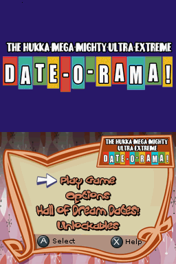 Johnny Bravo in The Hukka-Mega-Mighty-Ultra-Extreme Date-O-Rama! (Nintendo DS) screenshot: Title Screen & Main Menu