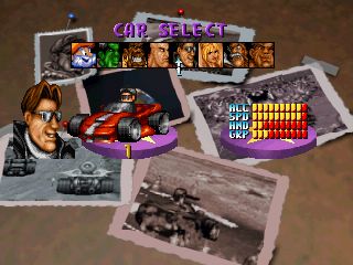 Street Racer (PlayStation) screenshot: Raph, one of the male characters.