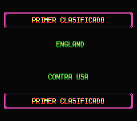 Rick Davis's World Trophy Soccer (MSX) screenshot: Today's match: England against the USA