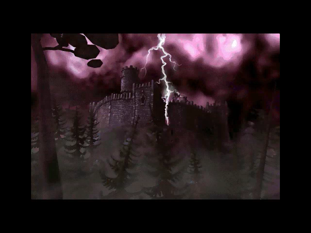 Ronja Rövardotter (Windows) screenshot: And the lightning hitting the castle wall