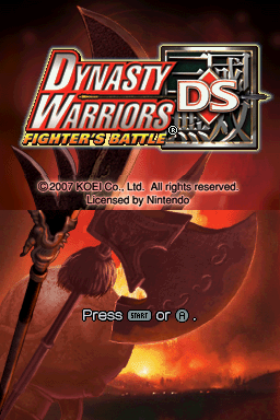 Dynasty Warriors DS: Fighter's Battle (Nintendo DS) screenshot: Title screen.