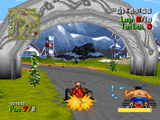 Street Racer (PlayStation) screenshot: Yes, faster please.