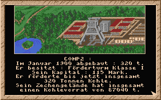 Black Gold (Atari ST) screenshot: Status report for the computer player