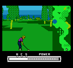 Greg Norman's Golf Power (NES) screenshot: The swing meter