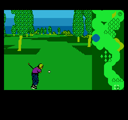 Greg Norman's Golf Power (NES) screenshot: Made contact with the ball