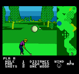 Greg Norman's Golf Power (NES) screenshot: Choose where to hit the ball