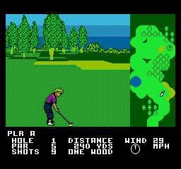 Greg Norman's Golf Power (NES) screenshot: On the fairway