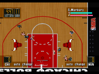 NBA in the Zone '98 (PlayStation) screenshot: Top view