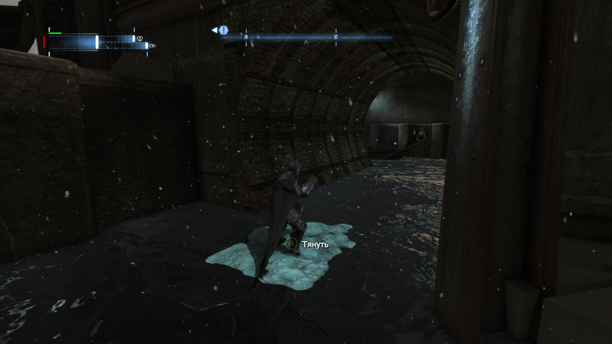 Batman: Arkham Origins (Windows) screenshot: Using glue grenade to make a raft