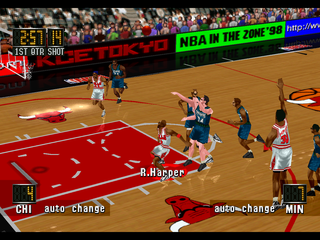 NBA in the Zone '98 (PlayStation) screenshot: Quarter view