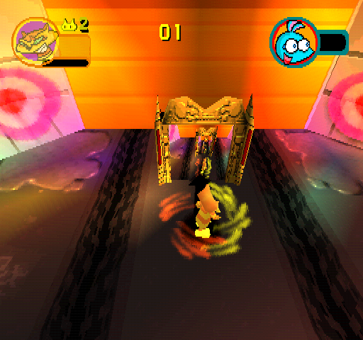 Rat Attack! (PlayStation) screenshot: Scratch door, hurray. Btw, I'm using Manx.