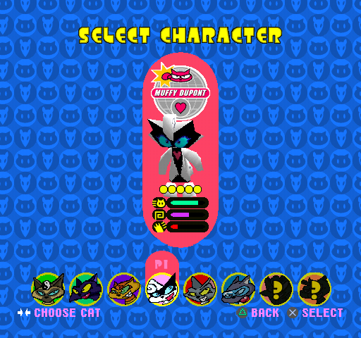 Rat Attack! (PlayStation) screenshot: Select character: Muffy Dupont.