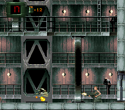 Alien³ (SNES) screenshot: The digital counter displays Ripley's remaining rifle rounds.