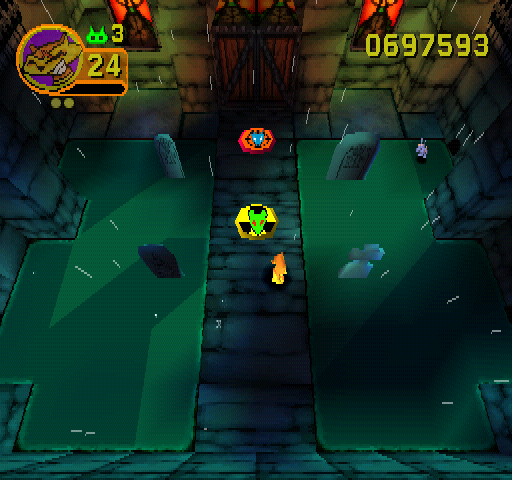 Rat Attack! (PlayStation) screenshot: Ghostly Graveyard.
