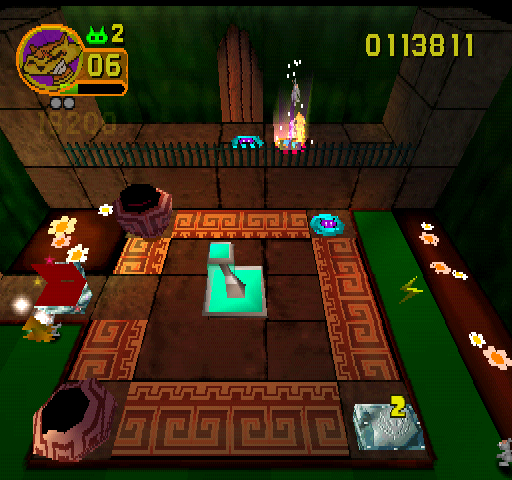 Rat Attack! (PlayStation) screenshot: Garden - Fountain of Fun.