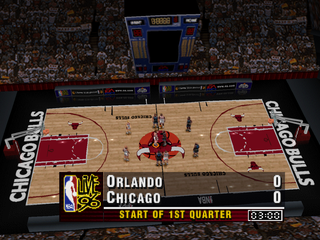 NBA Live 96 (PlayStation) screenshot: Orlando Magic vs. Chicago Bulls