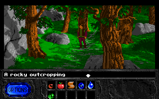 Fables & Fiends: The Legend of Kyrandia - Book One (Amiga) screenshot: Near mountainside.