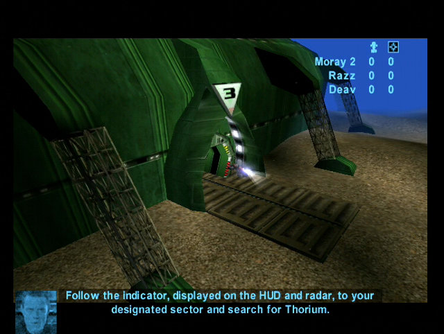 Deep Fighter (Dreamcast) screenshot: Launching from base to commence the mission