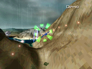 N.GEN Racing (PlayStation) screenshot: Demo - Collecting a power-up.
