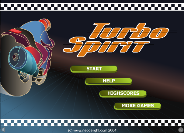 Turbo Spirit (Browser) screenshot: Main menu