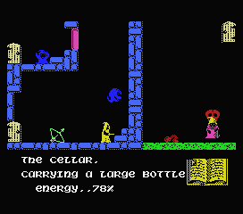 Sorcery (MSX) screenshot: Down into the cellar.