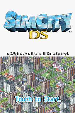 SimCity DS (Nintendo DS) screenshot: Title screen.