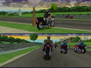Road Rash: Jailbreak (PlayStation) screenshot: Cops & Robbers mode