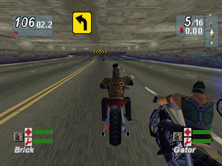 Road Rash: Jailbreak (PlayStation) screenshot: Tunnel