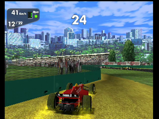 Monaco Grand Prix Racing Simulation 2 (Dreamcast) screenshot: This could be dangerous for the crowd