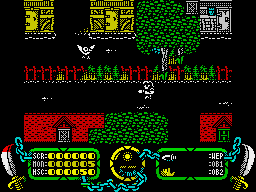 The Last Vampire (ZX Spectrum) screenshot: In town