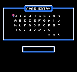 F1 Circus (NES) screenshot: Enter a name