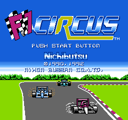 F1 Circus (NES) screenshot: Title screen