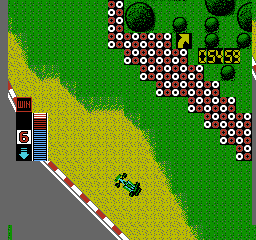 F1 Circus (NES) screenshot: Going off the road