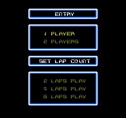 F1 Circus (NES) screenshot: Options for the Constructors mode