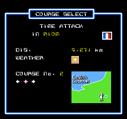 F1 Circus (NES) screenshot: Course select