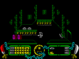 The Last Vampire (ZX Spectrum) screenshot: In buildings