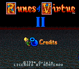 Ultima: Runes of Virtue II (SNES) screenshot: Title