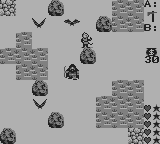 Ultima: Runes of Virtue (Game Boy) screenshot: Running around in cave full of bats