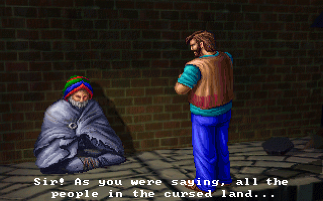 Heaven's Dawn (DOS) screenshot: Intro - Meeting with old man