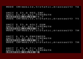 Dnieper River Line (Atari 8-bit) screenshot: Setting locations...