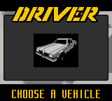 Driver (Game Boy Color) screenshot: Choosing a vehicle for a free ride