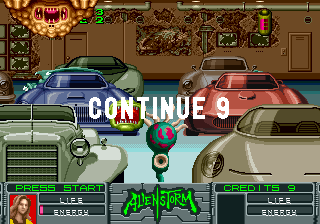 Alien Storm (Arcade) screenshot: Continue?