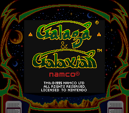 Arcade Classic 3: Galaga / Galaxian (Game Boy) screenshot: Game selection menu (Super Game Boy)